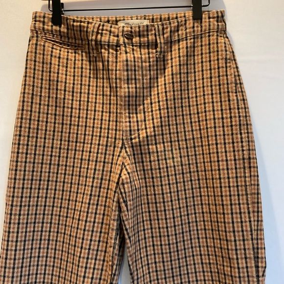 Madewell Plaid Slim Emmet Wide Leg Crop Pants Size 28 - Picture 4 of 15